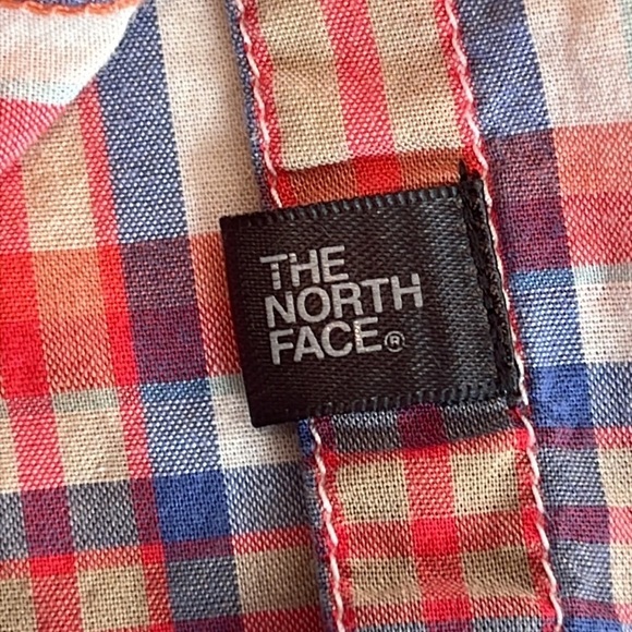 THE NORTH FACE BUTTON FRONT PLAID COTTON SHIRT SZ MED OUTDOOR WESTERN FALL - Picture 7 of 9